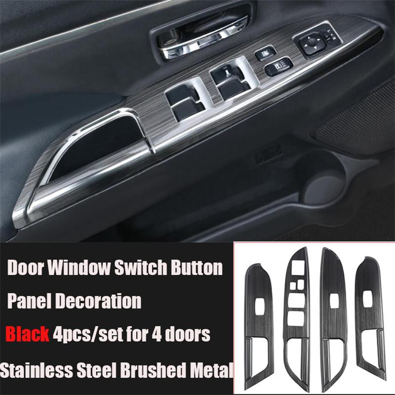 4 шт. для Mitsubishi ASX Outlander Sport RVR 2010-подлокотник для двери автомобиля, кнопка управления подъемом окна, панель, украшение