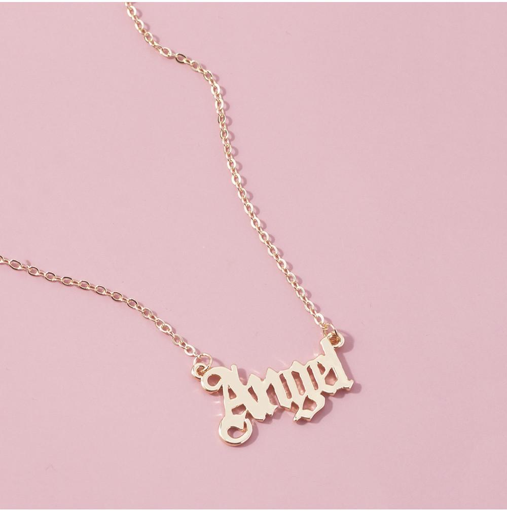 Элегантное серебряное ожерелье с алфавитом ангела с уникальным креативным модным заявлением