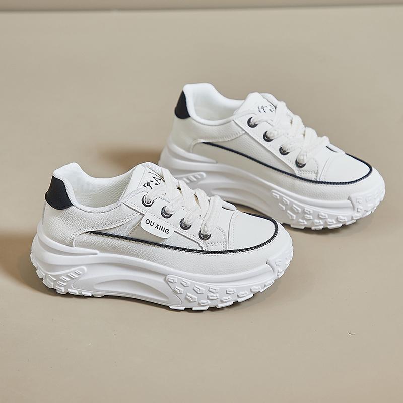 Womens Brand Tide Skate Thick Bottom Walking Dad Shoes Red Black White Sports Travel Trekking Sneaker Teenager Student Footwear