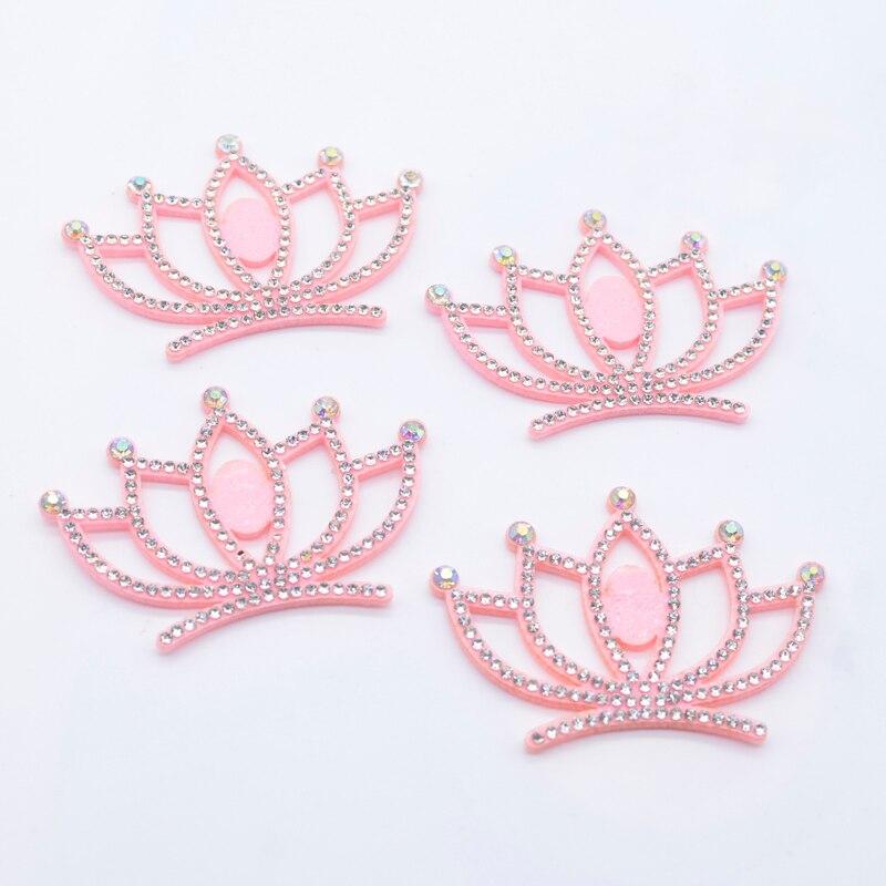 10Pcs 62*43mm Padded Crown Sewinng On Scrapbookings Planar Crafts Accessories Decorations Rhinestone Patches