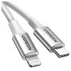Ugreen Lightning To USB-C 2.0 Cable PD 3A US304, 1M (Silver)