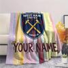 Custom Name West Ham United2 Flannel Blanket, High quality Comfortable for All Seasons, Home Decor, Warmth and Comfort