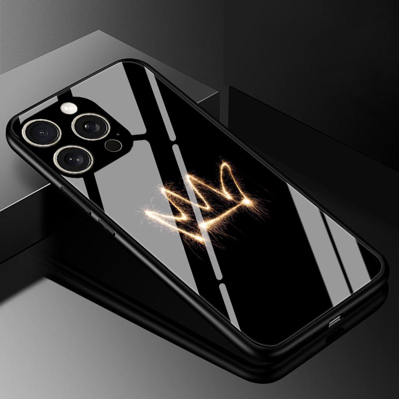 Чехол-бампер для iPhone 16 Pro Max, Чехлы из закаленного стекла для iPhone 15 14 13 12 11 Pro Max X XS XR 7 8 Plus SE, Жесткая задняя панель