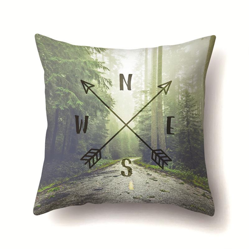 Modern Painted Simple Household Car Polyester Pillow Case Car Decoration Home Printed Waist Pillow Case
