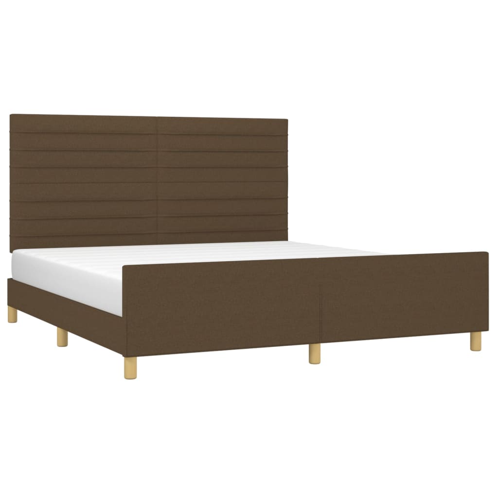 Bed Frame without Mattress Dark Brown 160x200 cm Fabric