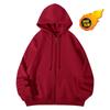 Unisex Hooded Zip-Up Sweatshirt Thick Fleece Lined Oversized Casual Pullover Men Women
