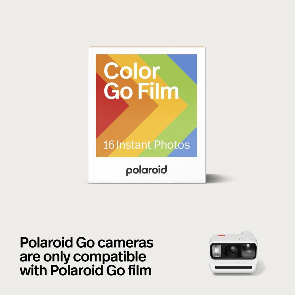 Аналоговая моментальная камера Polaroid Go Поколение 3 – Белая + 8 Цветных Фотографий (8 фото) (6648)