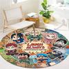 Naruto Team Celebration Round Area Rug Carpet Rug For Living Room Bedroom Sofa Playroom Decor Nonslip Floor Mat