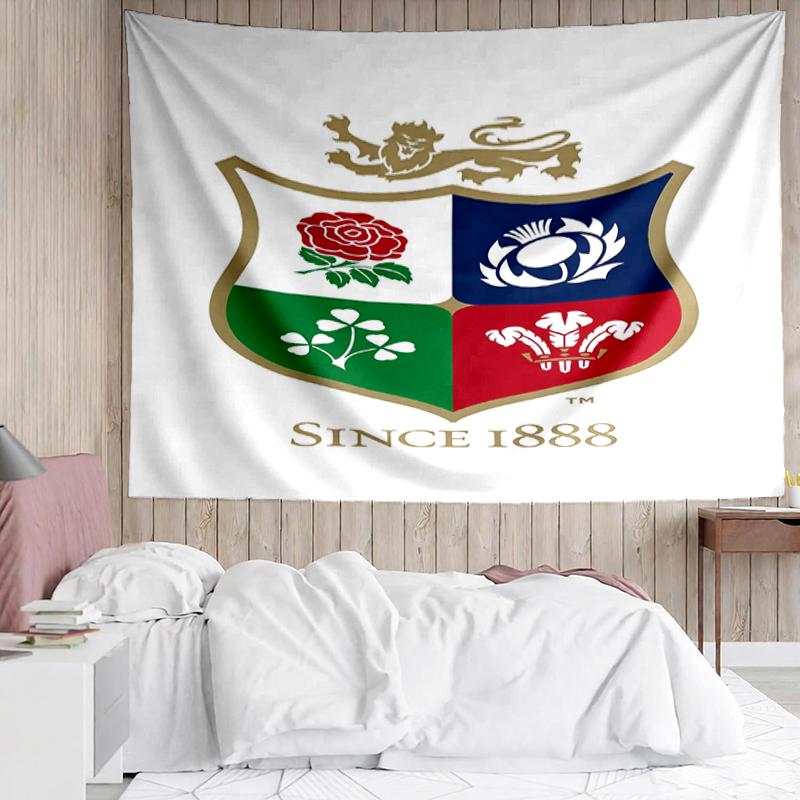British & Irish Lions Print Tapestry, Backdrop, Easy Setup, Ideal for Bedroom, Office & Living Room, with Aesthetic Wall Hanging Decor.