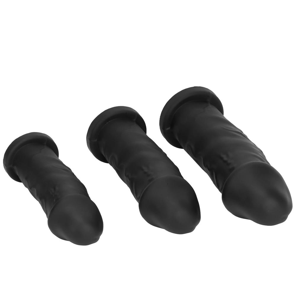 Силиконовый очень большой черный фаллоимитатор Анальная пробка Фистинг Секс-игрушка Мастурбатор Большой член Реалистичный пенис Ремень на члене