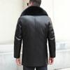 Winter Men's Genuine Leather Down Jacket White Duck Down Filling Natural Fox Fur Collar Plus Fertilizer Plus Size