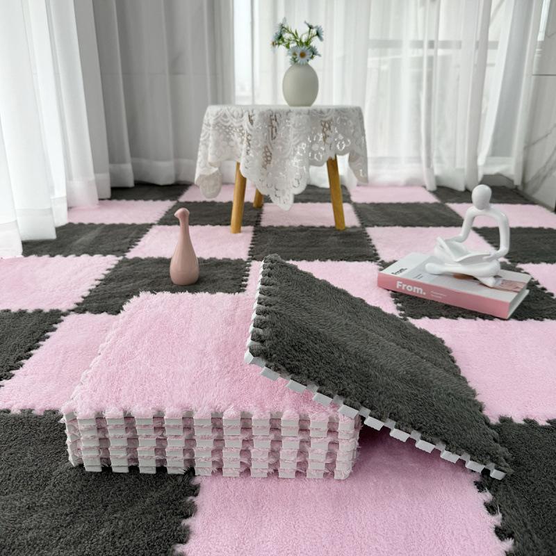 Мягкий плюшевый детский коврик 30x30x1 см, Игрушки для малышей, Коврик-пазл из ЭВА-пены, Теплые детские игровые коврики, Соединяющиеся коврики, Коврик для младенцев