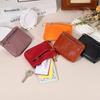 PATIKIL 5" x 3.5" Кошелек-монетница, 2 шт., Кожаный кошелек для мелочи на молнии с брелоком-кольцом, Маленькая сумка-органайзер для мужчин и женщин, ЧерныйОранжевый