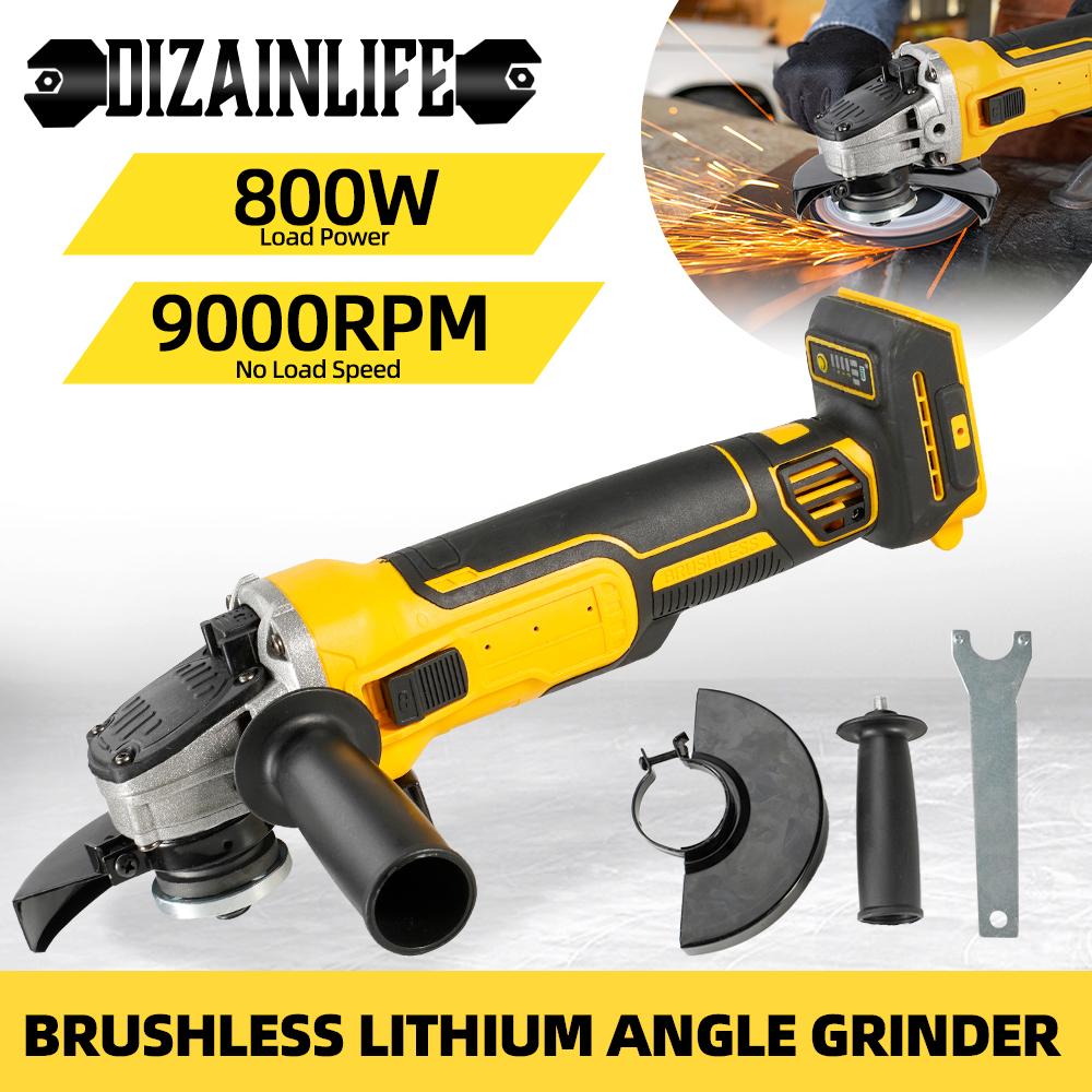 Brushless Angle Grinder 125mm 9000RPM Cordless Cutting Electric Machine Impact Polishing Machine for Dewalt 20V Battery