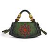 Vintage Embossed Leather Handbags for Women Designer Crossbody Shoulder Bag with Top Handle Chinese Style Handmade Purse 2025