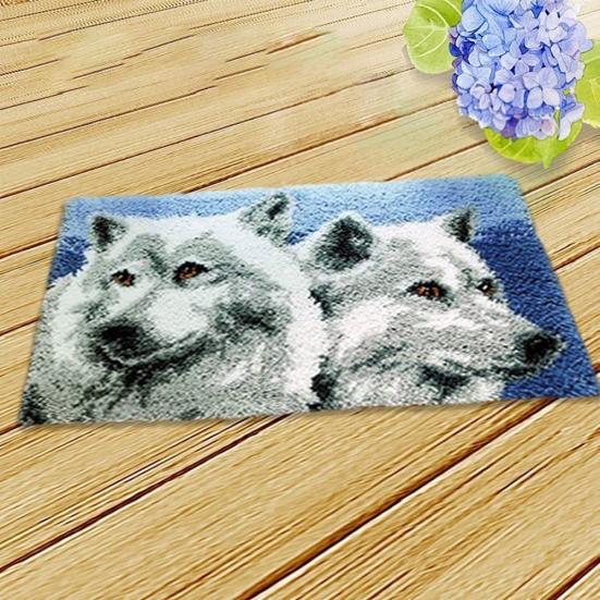3D Embroidery Carpet Needlework DIY Craft Fuzzy Rug Unfinished Crochet Cushion