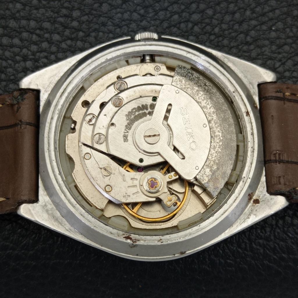 AUTOMATIC VINTAGE SEIKO 5 JAPAN 6309A MENS SILVER COLOR DIAL WATCH A701208-5 R206a-a701208