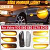 2x Для Volvo XC90 S80 XC70 V70 S60 2001- 2009 Светодиодный динамический указатель поворота Боковой габаритный огонь Последовательный фонарь Указатель поворота