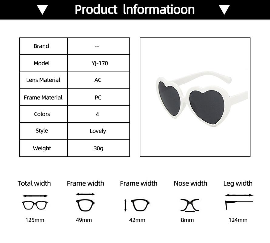 Модные солнцезащитные очки в форме сердца для детей, черные, красные, с маленькой оправой, винтажные, для мальчиков, девочек, детей