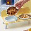 Anti-slip Pet High-foot Bowl Love-heart Double Bowl Cat Feeder Bowl  for Puppy and Cat