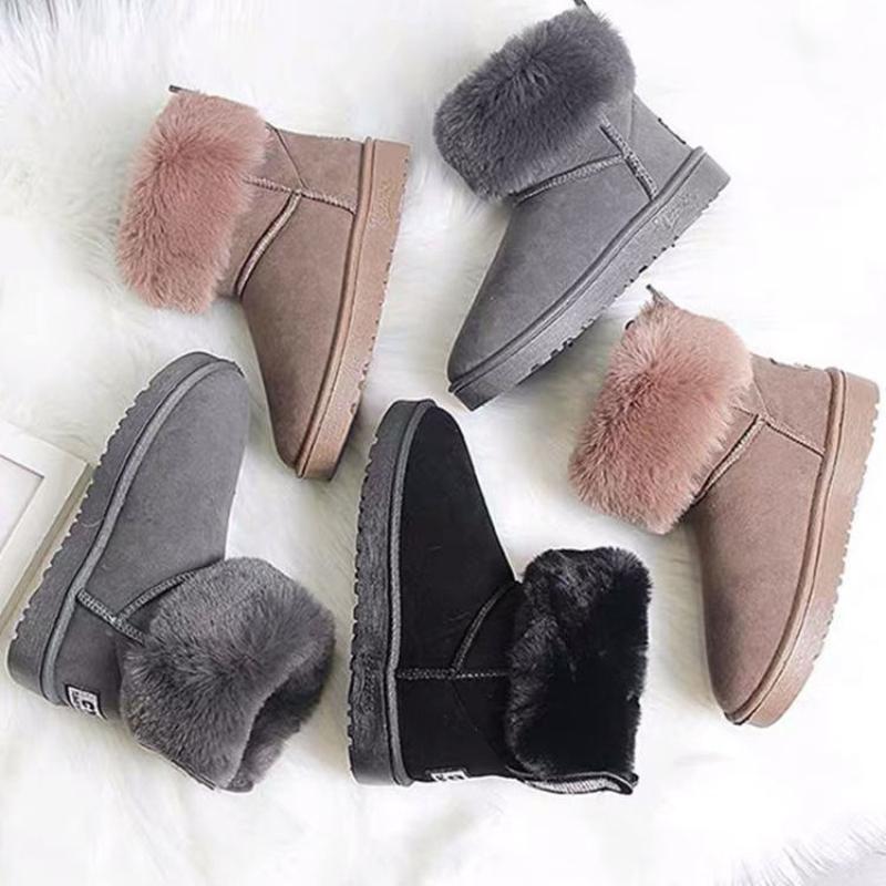 Fashion Rabbit Ear Ankle Boots Women Winter Shoes Suede Woman Snow Boots Cute Women's Furry Botas De Mujer Warm Plush Cotton Shoes