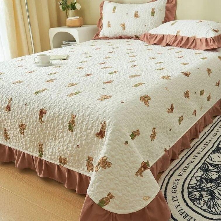 Новое высококачественное покрывало на кровать, двухслойная хлопчатобумажная конопляная пряжа, бытовые нескользящие утолщенные хлопковые простыни с зажимом, кружевные чехлы, одеяла