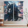 No Twin Ghost Flame Blackout Curtains Shade Curtain Living Room Decoration Black Out Curtains for Camera Window Blinds Partition