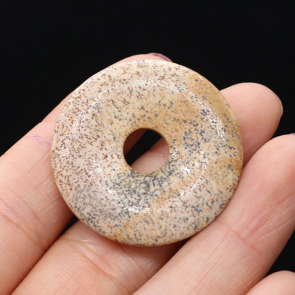 35x35 мм натуральный камень бусины с большими отверстиями круглый кристалл розовый кварц агат лазурит опал белая бирюза свободные бусины для изготовления ювелирных изделий DIY аксессуары