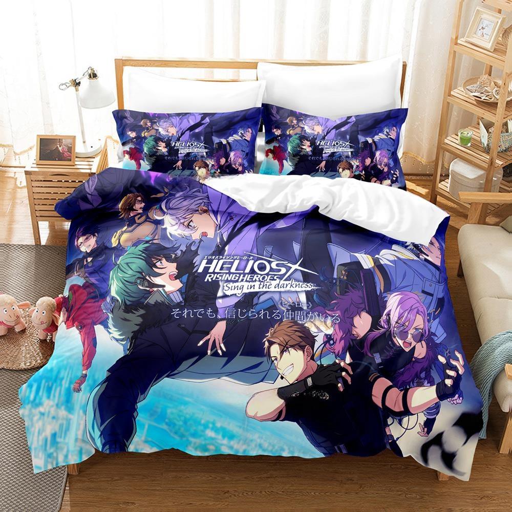 3D Cartoons Game Helios Rising Heroes Bedding Collection Single Twin Full Queen King Size Bed Collection Adult Kid Bedroom Duvet Cover Collections