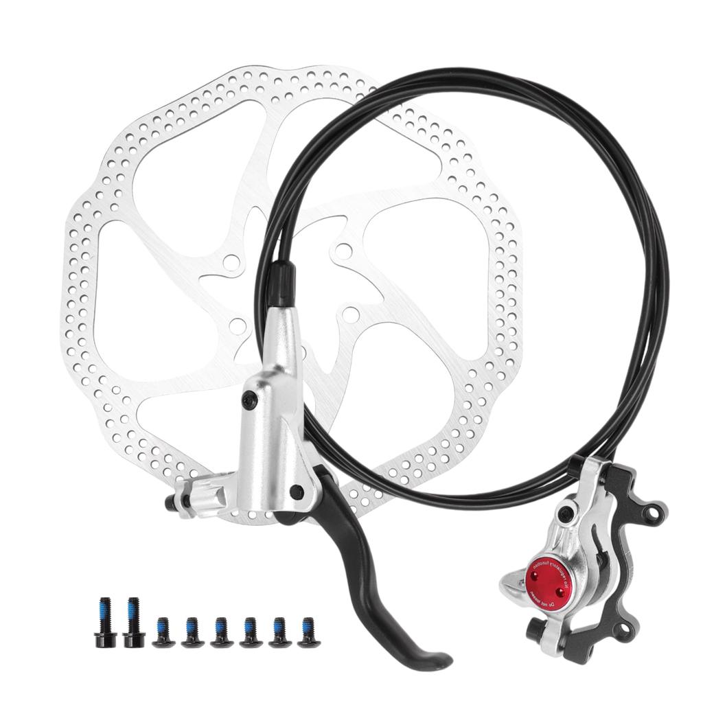 BULLSPANN 1 комплект велосипедного дискового тормоза, задняя левая тормозная ручка, ротор 160 мм, велосипедный дисковый тормозной суппорт, тормозной тросик 1450 мм для шоссейного велосипеда, MTB, серебристый