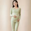 2-piece Set of Spring Pajamas for Pregnant Women, Long-sleeved Warm Nursing Clothes, Belly Control Home Clothes, Women's Solid Color Home Clothes