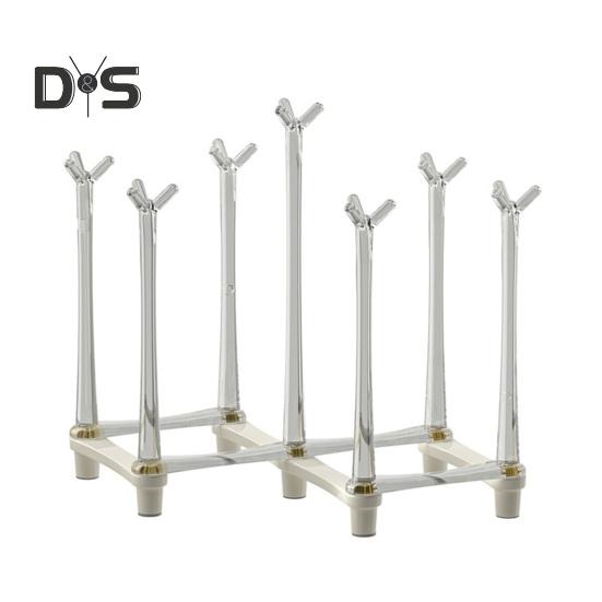 Выдвижная подставка для стаканов Пластиковая нескользящая нижняя подставка для кружек для слива стеклянных и спортивных бутылок 7 кронштейнов для сидений Складная конструкция Экономия места