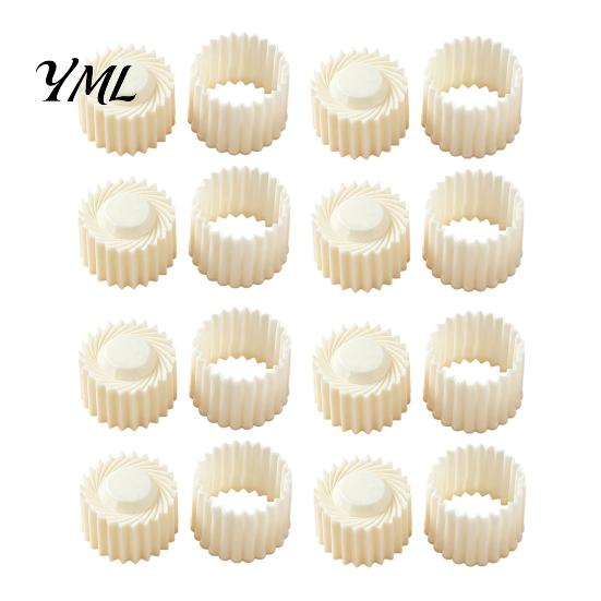 Removable Abs Pastry Stamp 2-in-1 Round Mooncake Mold, Double Ended Press with Scallop And Easy Clean Baking Mold Spiral Embossing for DIY Baking,