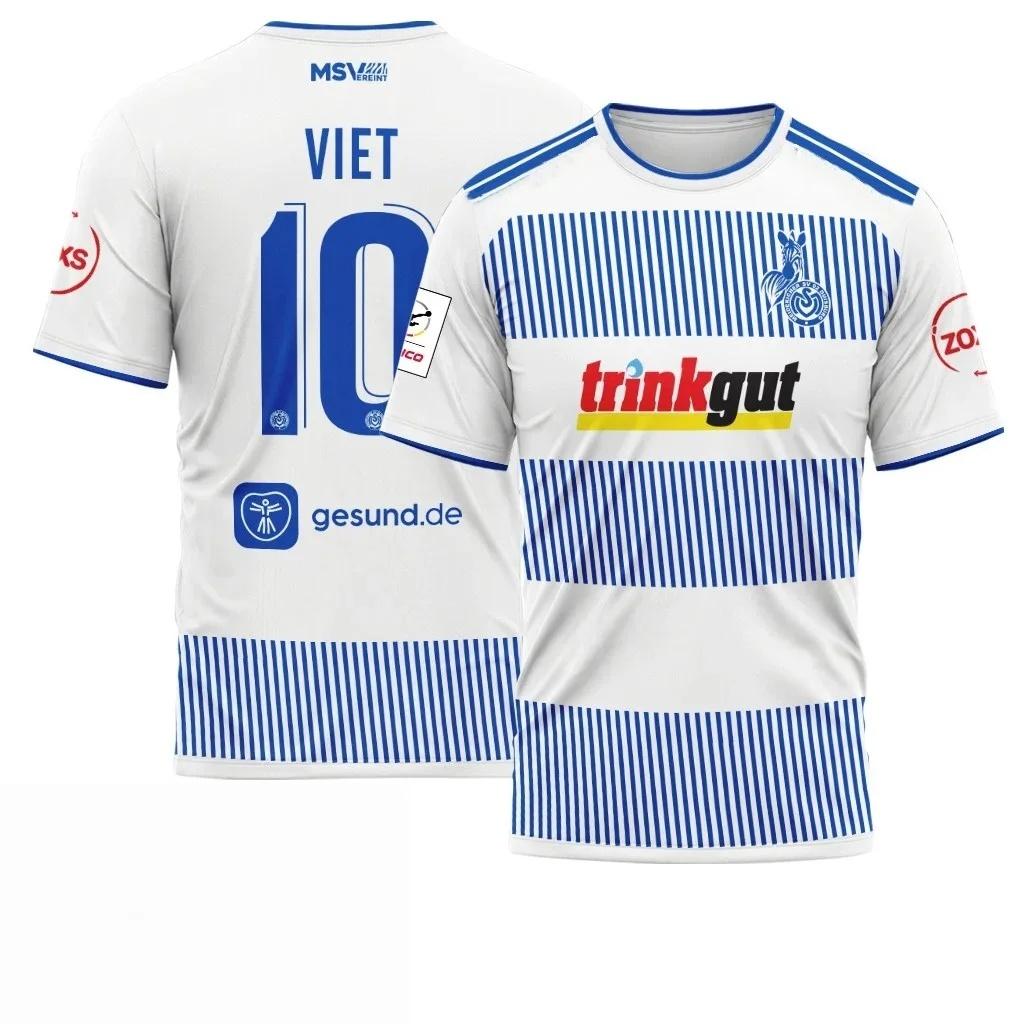 27-27 Новая футбольная футболка MSV Duisburg Памятная 3D Быстросохнущая Rock Sports Мужская футболка с коротким рукавом