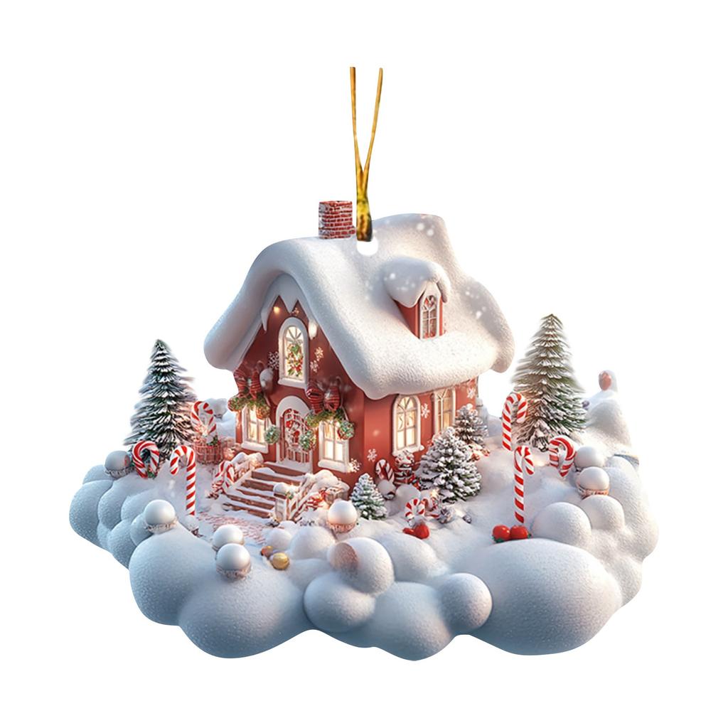 Christmas Igloo Car Pendant Acrylic Pendant Christmas Tree Pendant