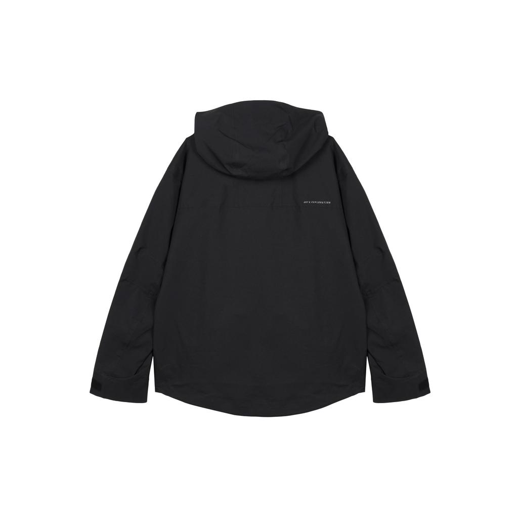 Anta Comfortable Casual Solid Color Hooded Waterproof Windproof Breathable Quick-Dry Jacket Men Jackets Basic-Black 952437608-4