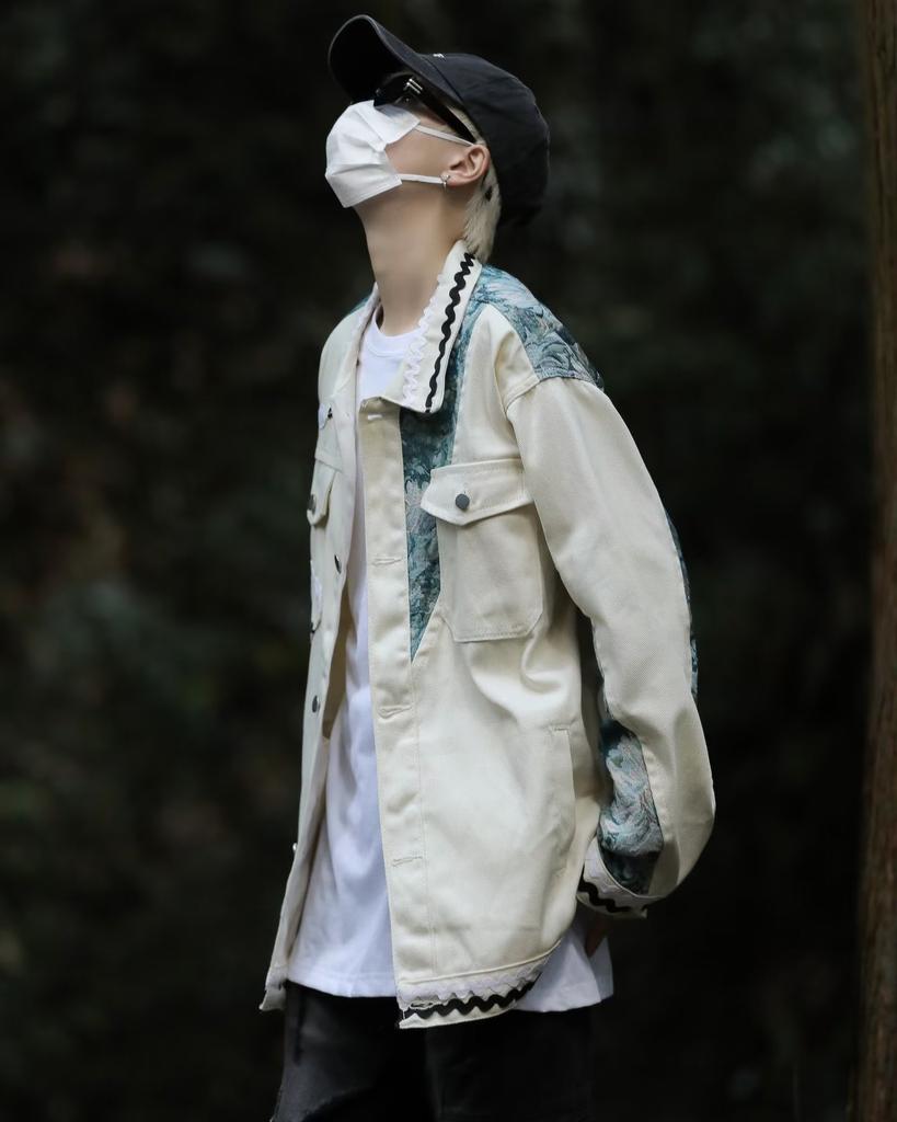 American Trendy Brand Ethnic Style Splicing Tooling Jacket Men'S Couple Loose Lapel Jacket Guochao Baseball Uniform Men'S