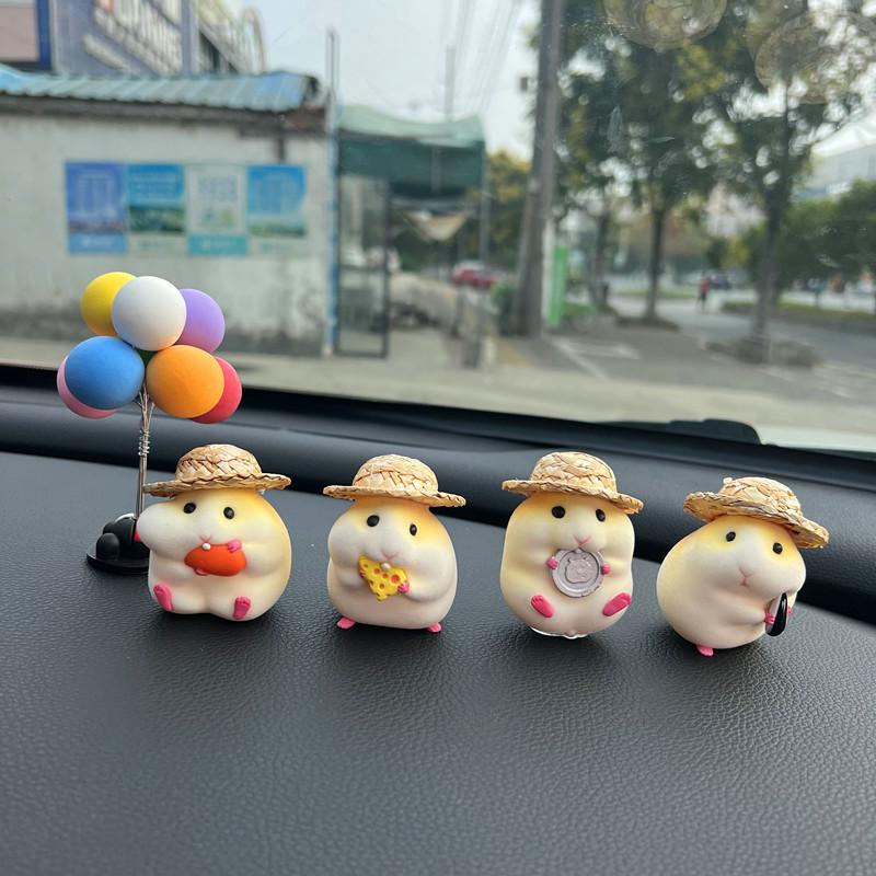 2023 Car Decoration Hamster Car Accessories New Console Cute Doll Car Interior Pendant Car Decoration Car Accessories