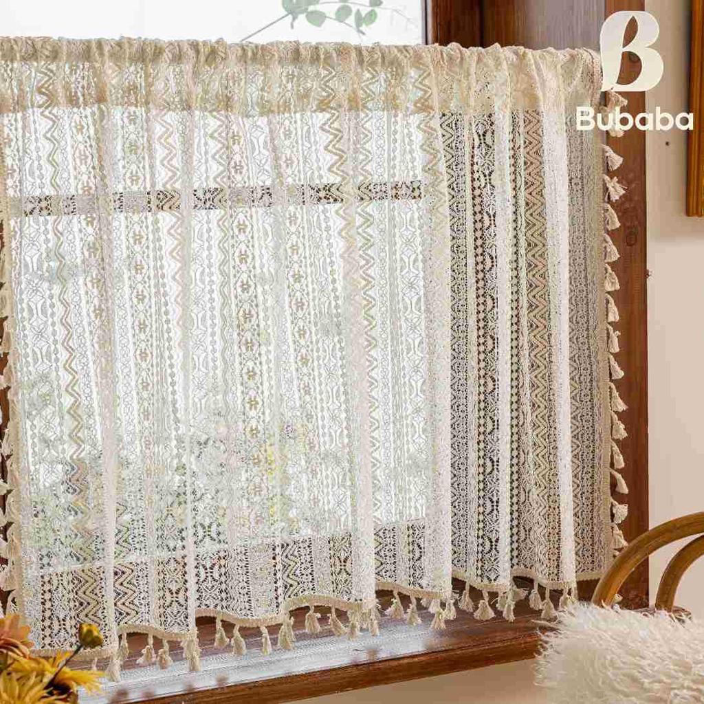 Короткая готовая занавеска Bu Baba из американской марли с кисточками для спальни, эркерного окна или двери.