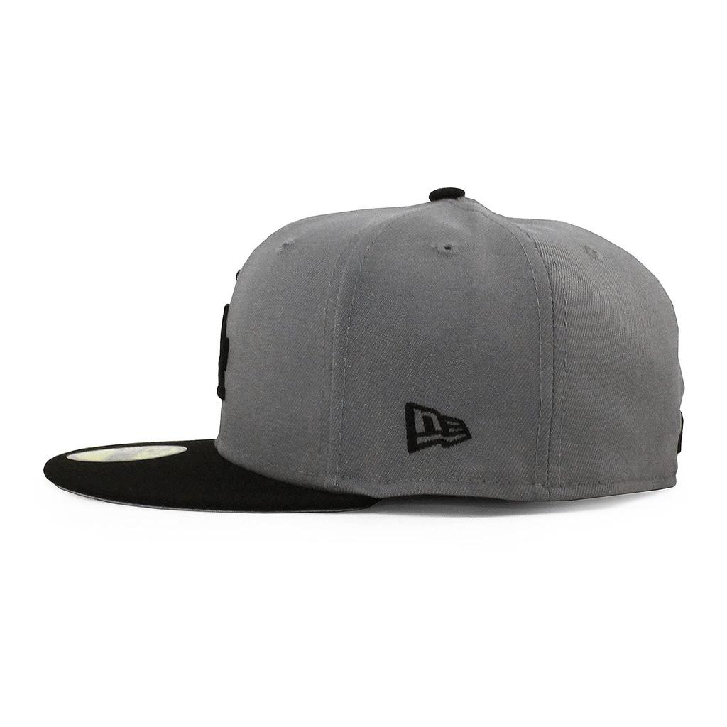 New Era Los Angeles Dodgers 59FIFTY MLB 2T Team-Basic Fitted Cap, Gray/Black, Size 7-1/4 (Approx. 57.7cm), 5950 (Imported)
