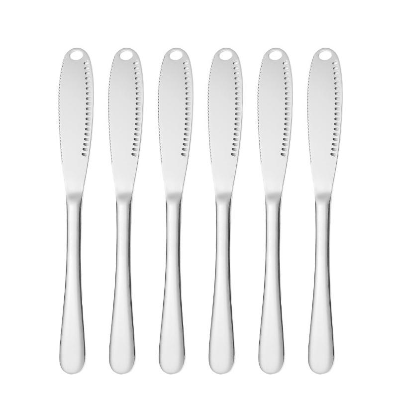 Butter knife hole, cheese dessert knife professional stainless steel jam knife tableware, toast wipe, cream bread, kitchen tools