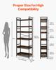 Industrial Bookshelf, 6-Tier, Vintage Ladder Shelf Bookshelves and Bookcases, with Metal Frame, Book Organizer with Open Shelves, for Living Room,