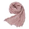 Women Scarf Retro Pleated Design Thin Scarf Soft Flax Shawl Scarf Daily Wear Outdoor Activities Versatile Accessory