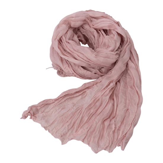 Women Scarf Retro Pleated Design Thin Scarf Soft Flax Shawl Scarf Daily Wear Outdoor Activities Versatile Accessory