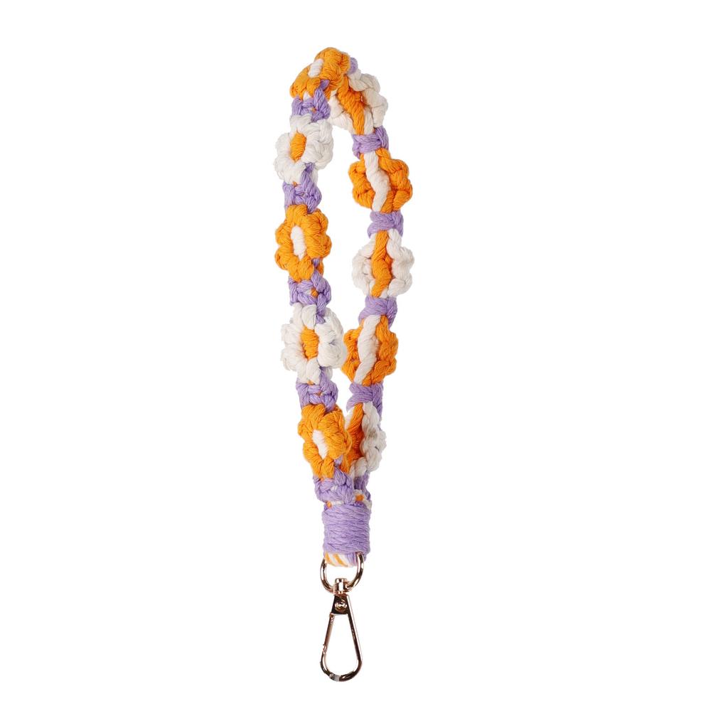 Bohemian Small Daisy Flower Keychain Hand-woven Wrist Rope European and American Bag Pendant