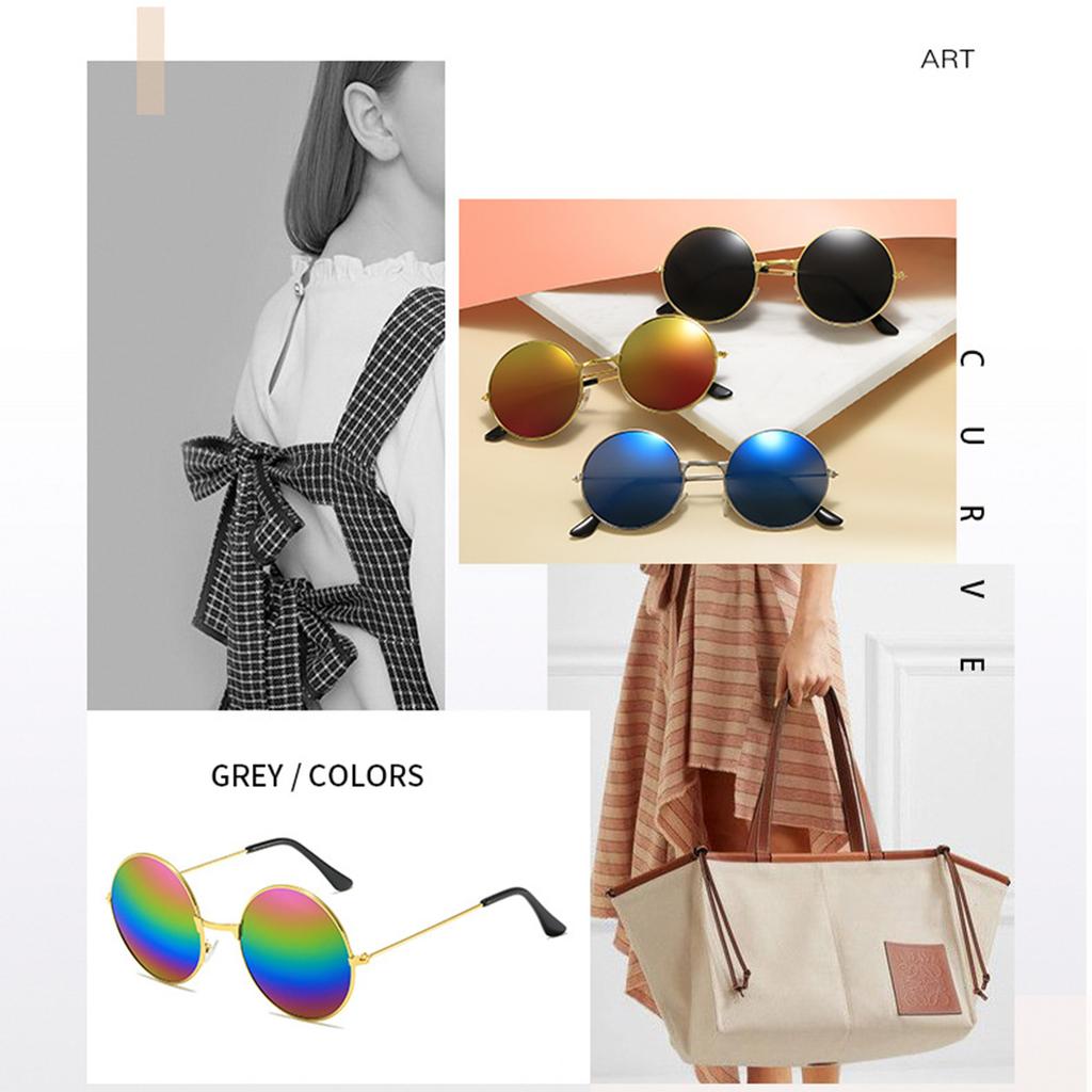 Fashion Children's Round Frame Sunglasses Male Baby Color Film Reflective Round Prince Glasses Trendy Female Child Sunglasses