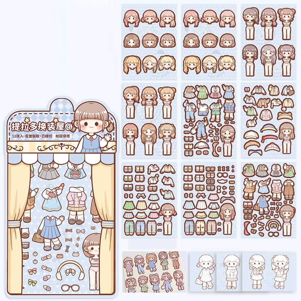 Papper Girls Dress Up Декоративные наклейки Многоцветные наклейки для детских книг