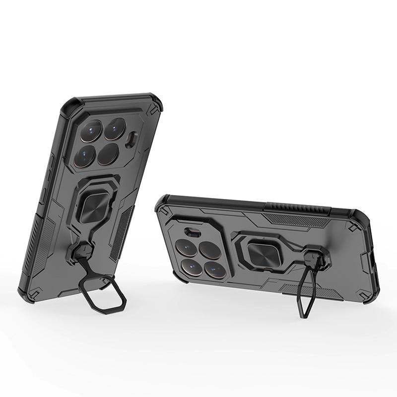 KEYSION Противоударный бронированный чехол для Xiaomi 15T Pro Силикон+ПК Вертикальная металлическая подставка-кольцо для телефона для Xiaomi 15T 15T Pro 5G