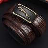Men's Leather Belt Automatic Buckle Cattlehide Leather Fashion Business Elite Men's Pants Belt Versatile Casual Crocodile Pattern Belt