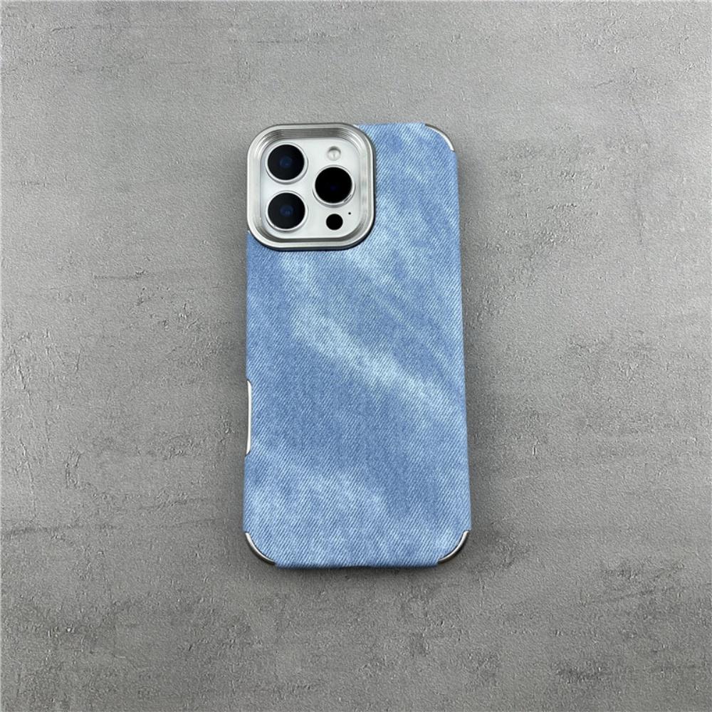 Канди Винтаж Ковбойская Тканевая Чехол для iPhone 17 Air 16 15 14 13 12 Pro Max 11 Plus 17Pro Джинсовый Мягкий Бампер Позолоченная Крышка